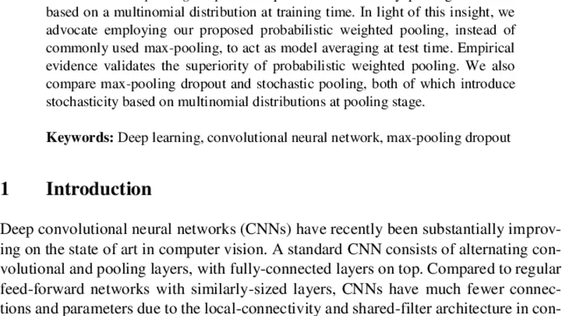 Max-Pooling Dropout for Regularization of Convolutional Neural Networks
