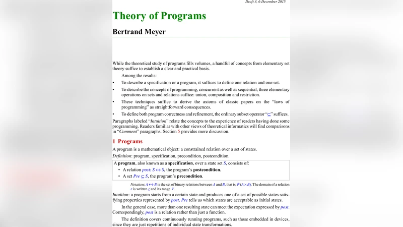 Theory of Programs