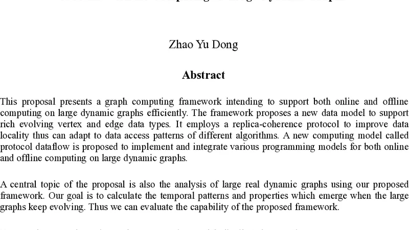 A Framework for Computing on Large Dynamic Graphs