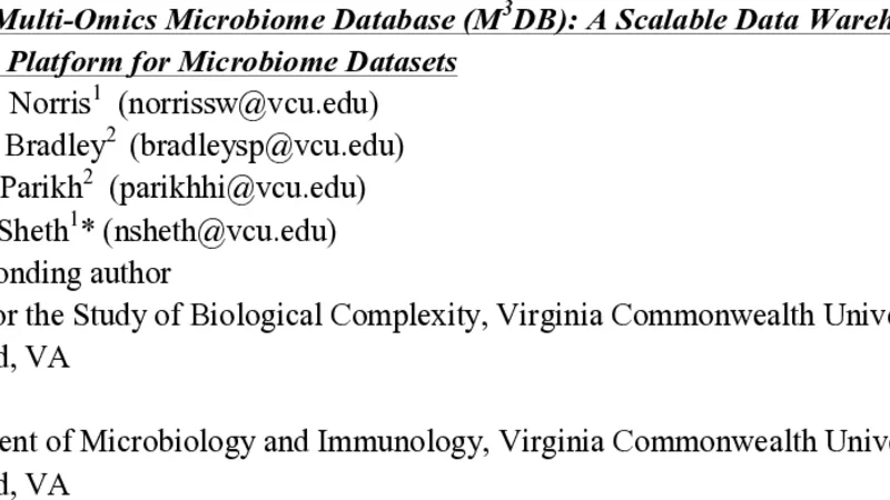 Massive Multi-Omics Microbiome Database (M3DB): A Scalable Data   Warehouse and Analytics Platform for Microbiome Datasets