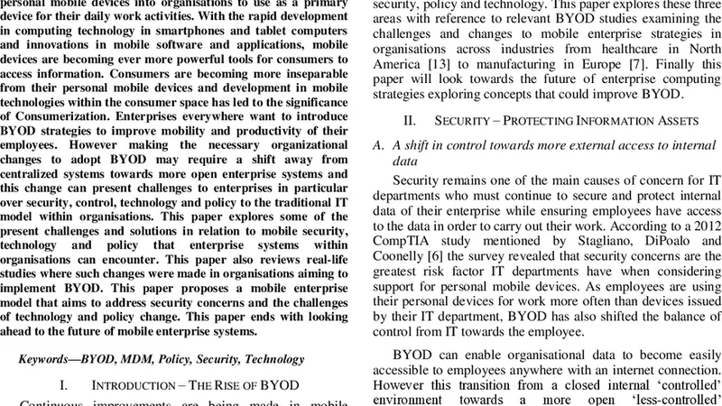 BYOD and the Mobile Enterprise - Organisational challenges and solutions   to adopt BYOD