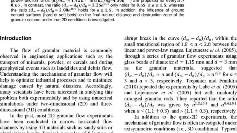 Failure Mechanism of True 2D Granular Flows