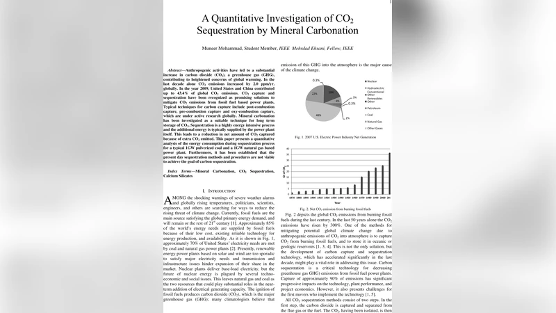 A Quantitative Investigation of CO2 Sequestration by Mineral Carbonation