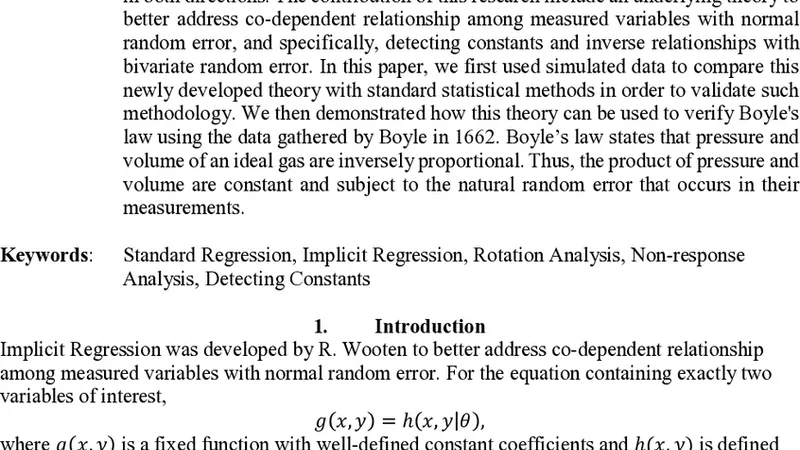 Implicit Regression: Detecting Constants and Inverse Relationships with   Bivariate Random Error