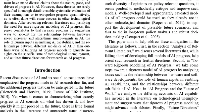 Modeling Progress in AI