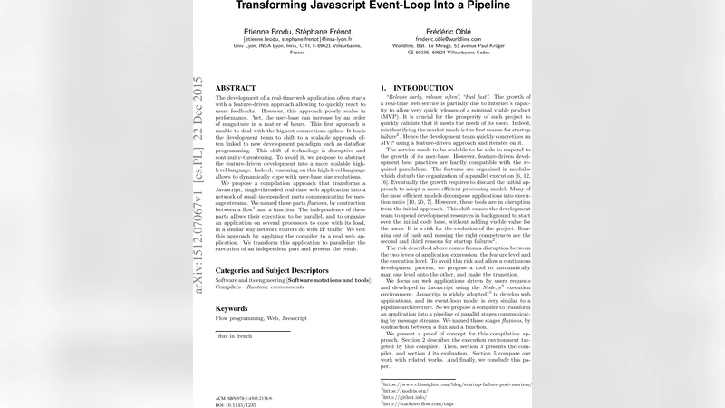 Transforming Javascript Event-Loop Into a Pipeline
