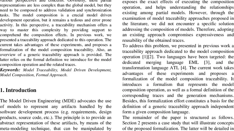 A Formal Definition of Model Composition Traceability