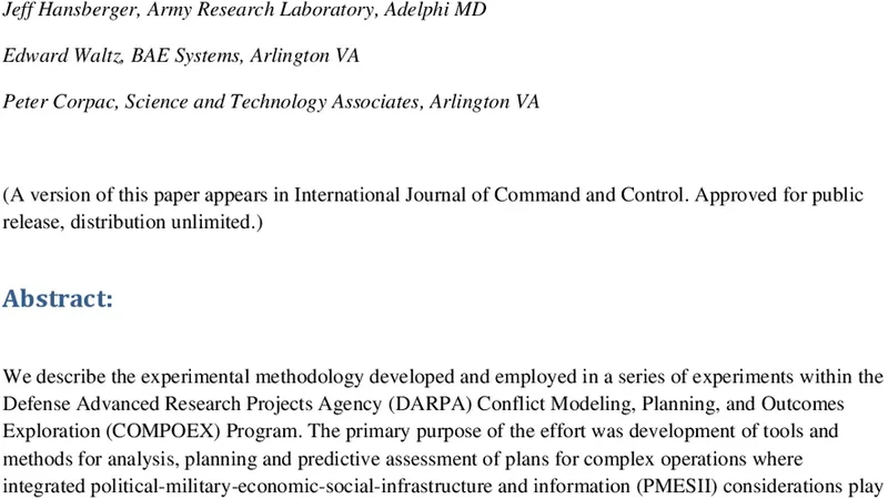 An Experimental Evaluation of Computational Techniques for Planning and   Assessment of International Interventions