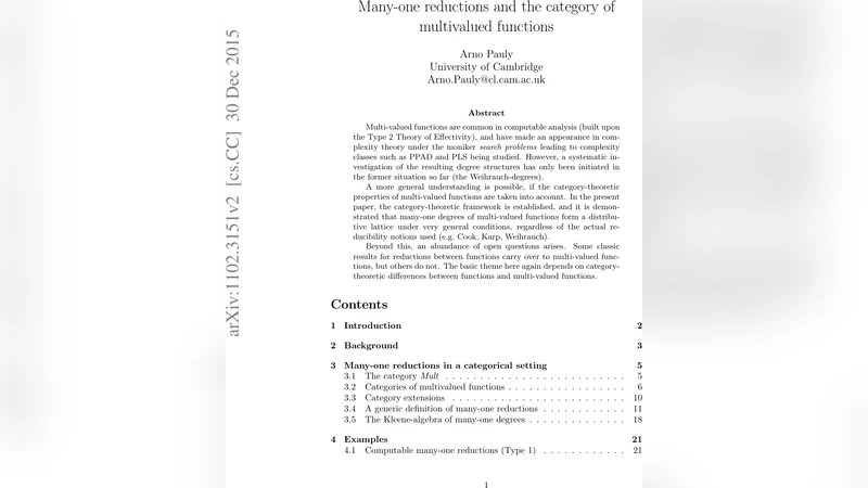 Many-one reductions and the category of multivalued functions