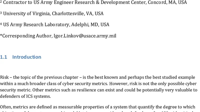 Security Metrics in Industrial Control Systems