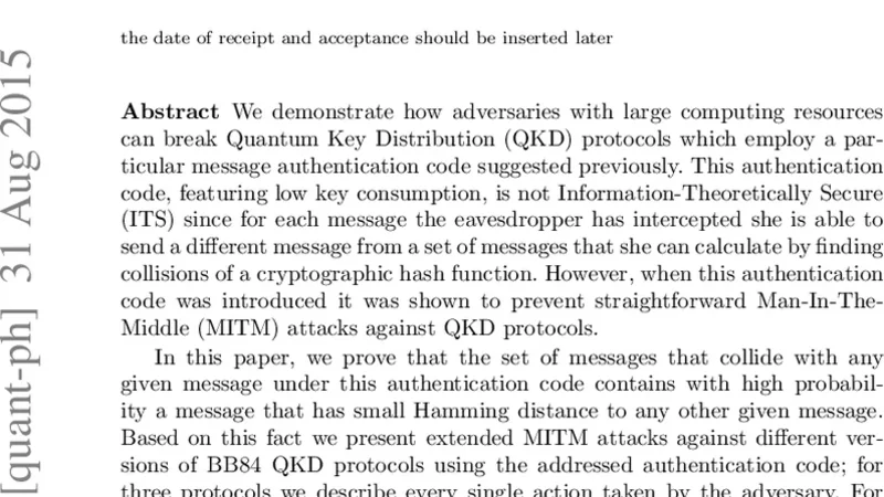 Attacks on quantum key distribution protocols that employ non-ITS   authentication