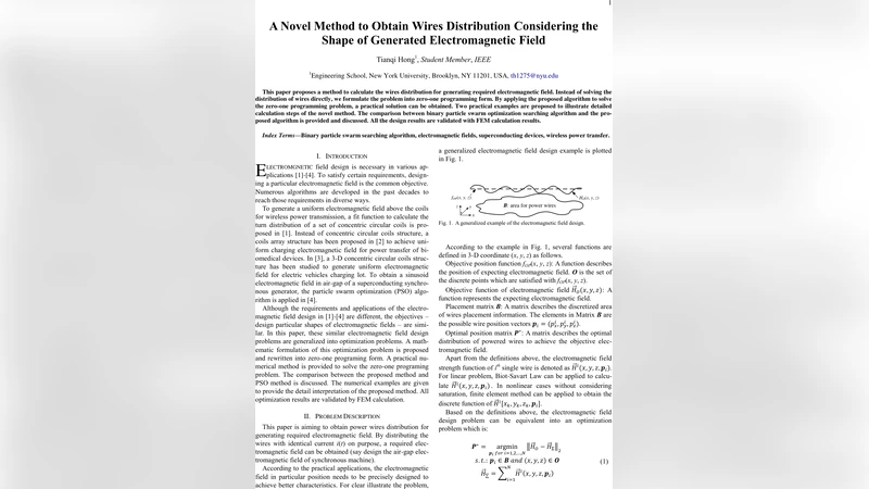 A Novel Method to Obtain Wires Distribution Considering the Shape of   Generated Electromagnetic Field