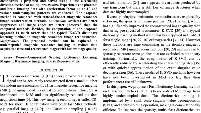 Fast Multi-class Dictionaries Learning with Geometrical Directions in   MRI Reconstruction