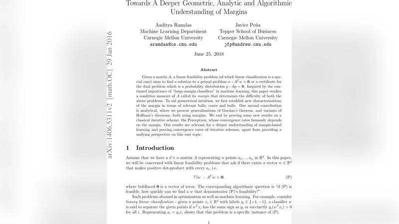 Towards A Deeper Geometric, Analytic and Algorithmic Understanding of   Margins
