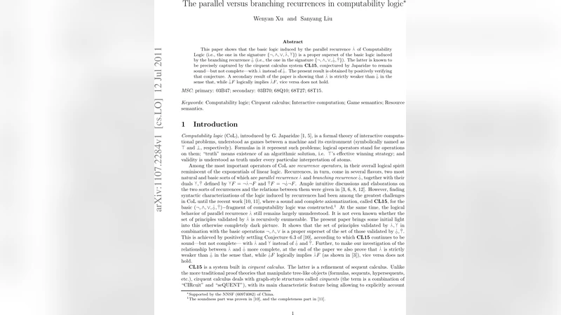 The parallel versus branching recurrences in computability logic