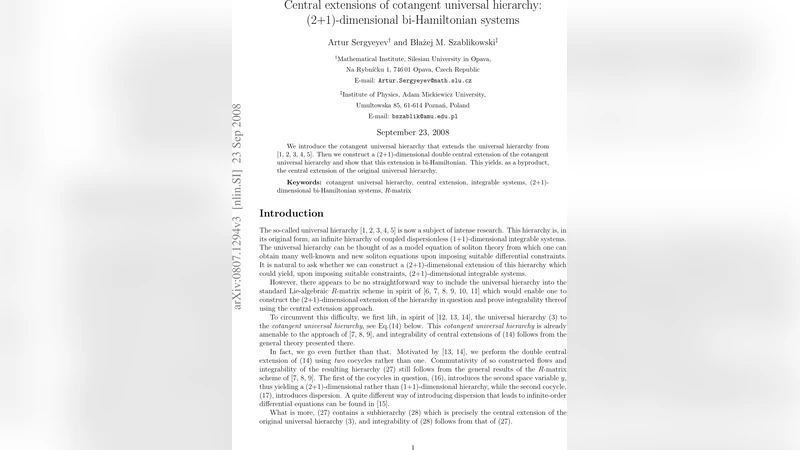 Central extensions of cotangent universal hierarchy: (2+1)-dimensional   bi-Hamiltonian systems