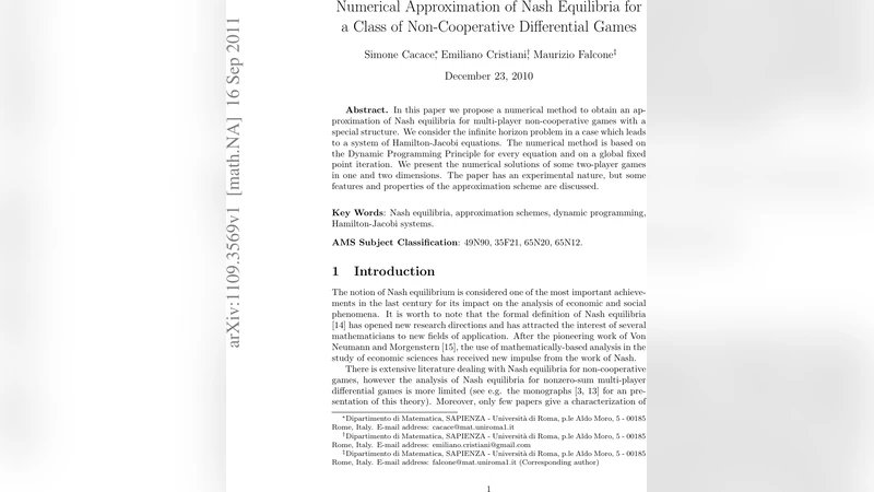 Numerical approximation of Nash equilibria for a class of   non-cooperative differential games