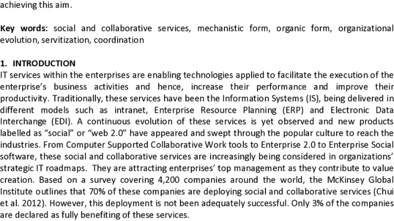 Social and Collaborative Services for Organizations: Back to   Requirements