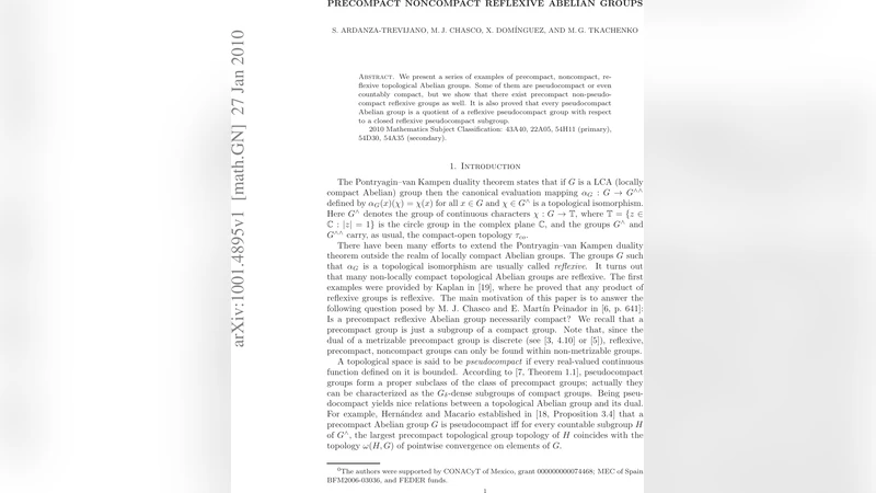 Precompact noncompact reflexive abelian groups