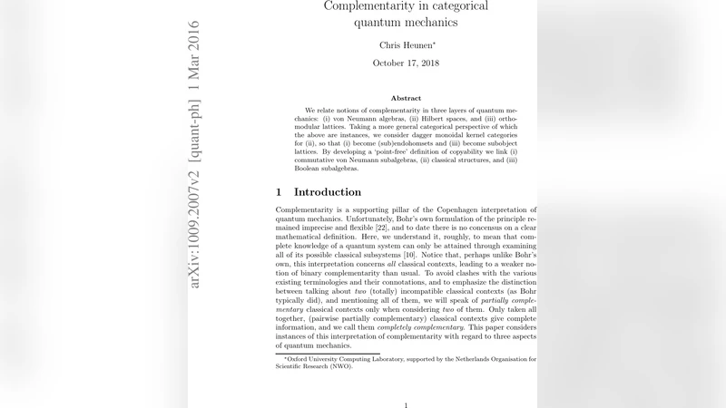 Complementarity in categorical quantum mechanics