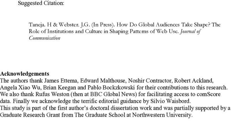 How Do Global Audiences Take Shape? The Role of Institutions and Culture   in Patterns of Web Use