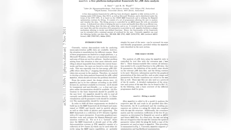 musrfit: A free platform-independent framework for muSR data analysis