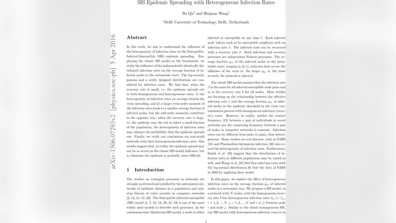 SIS Epidemic Spreading with Heterogeneous Infection Rates