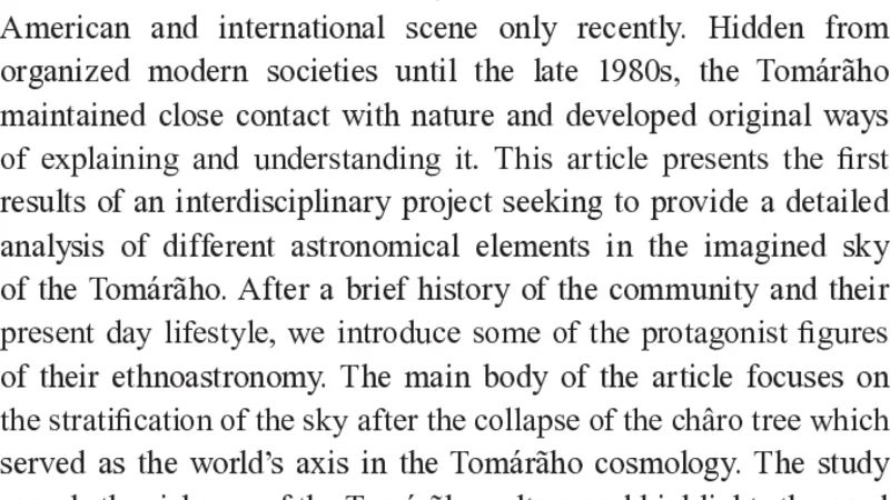 The representations of the sky among the Tomaraho
