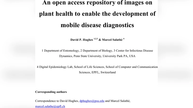 An open access repository of images on plant health to enable the   development of mobile disease diagnostics