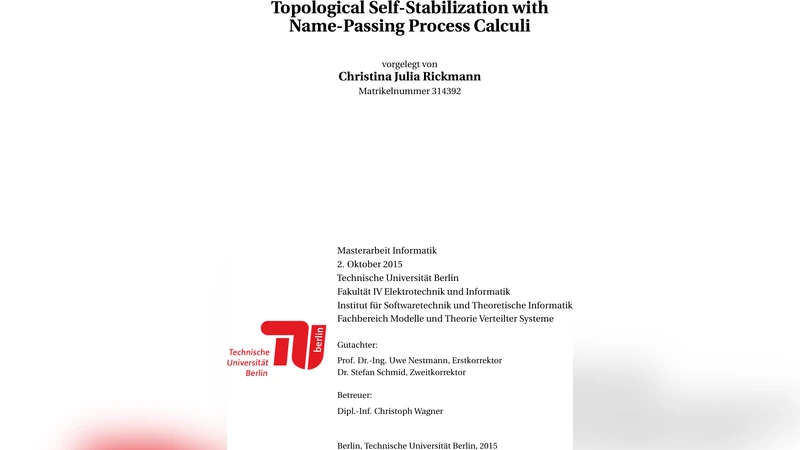 Topological Self-Stabilization with Name-Passing Process Calculi