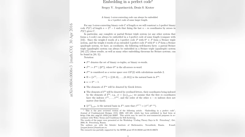 Embedding in a perfect code