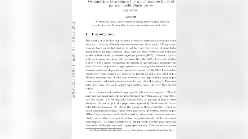 On conditions for rho-value is 1 or not of complete family of   pairing-friendly elliptic curves