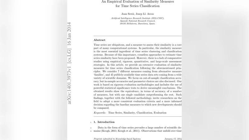An Empirical Evaluation of Similarity Measures for Time Series   Classification