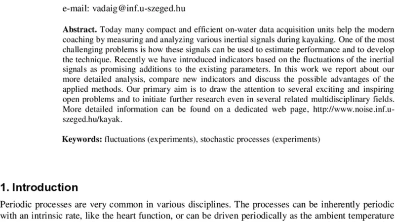 Can the fluctuations of the motion be used to estimate performance of   kayak paddlers?