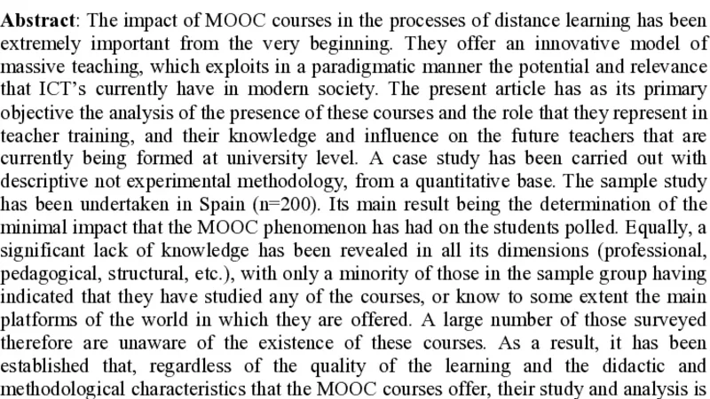 Knowledge and Influence of MOOC Courses on Initial Teacher Training