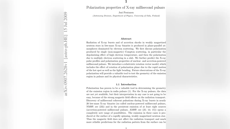 Polarization properties of X-ray millisecond pulsars