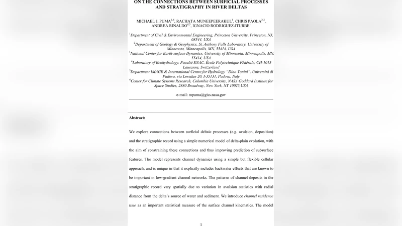 On the Connections Between Surficial Processes and Stratigraphy in River   Deltas