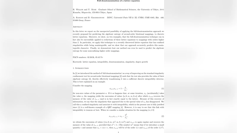 Full-deautonomisation of a lattice equation