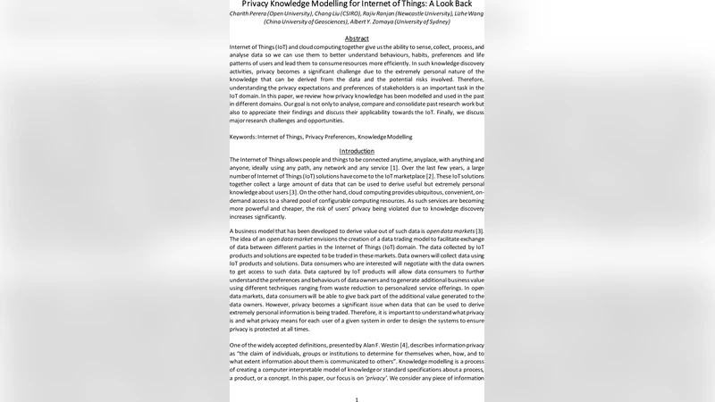 Privacy Knowledge Modelling for Internet of Things: A Look Back