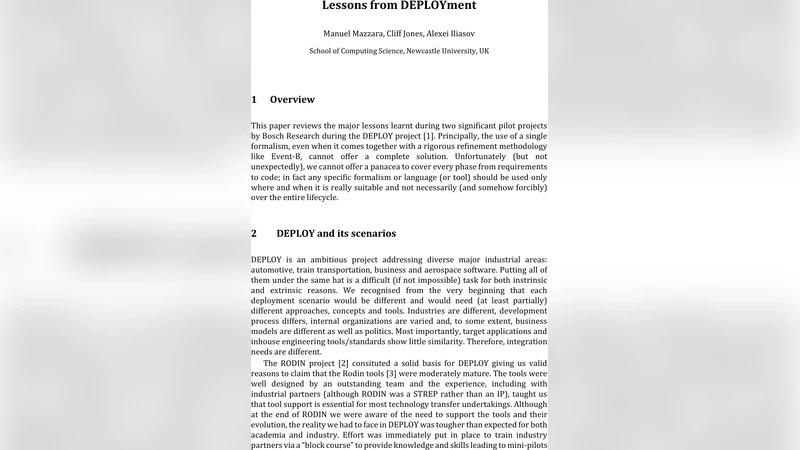 Lessons from DEPLOYment