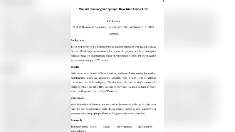 Minimal Immunogenic Epitopes Have Nine Amino Acids