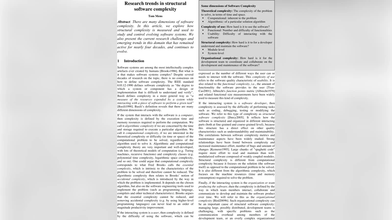 Research trends in structural software complexity