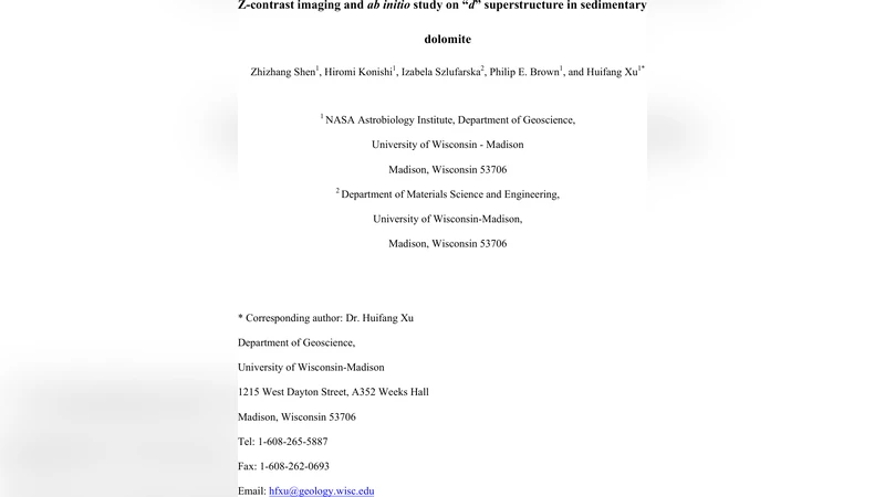 Z-contrast imaging and ab initio study on "d" superstructure in   sedimentary dolomite
