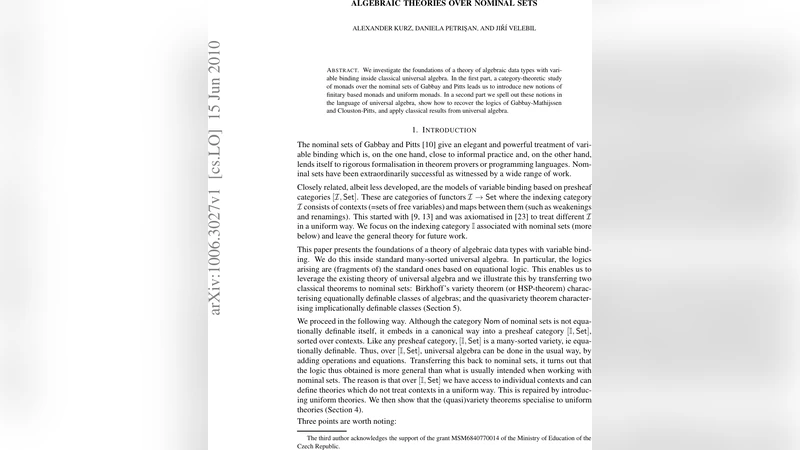 Algebraic Theories over Nominal Sets