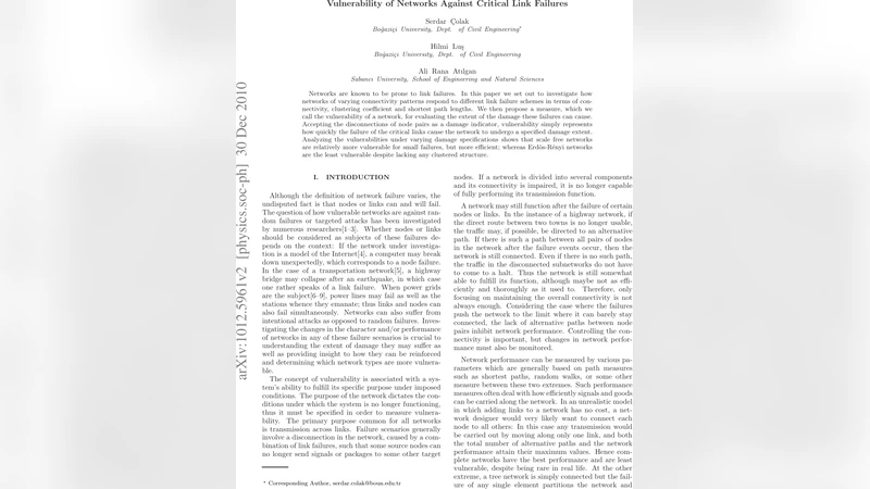 Vulnerability of Networks Against Critical Link Failures