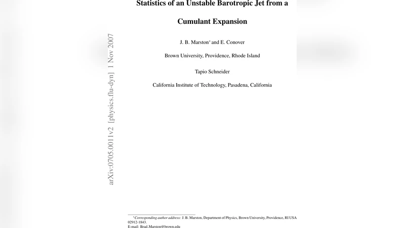 Statistics of an Unstable Barotropic Jet from a Cumulant Expansion