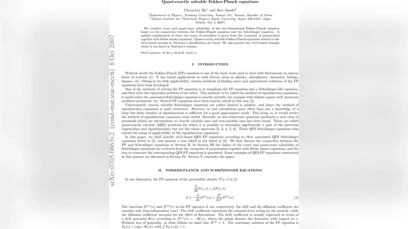 Quasi-exactly solvable Fokker-Planck equations