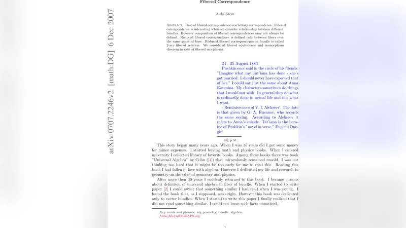 Fibered Correspondence