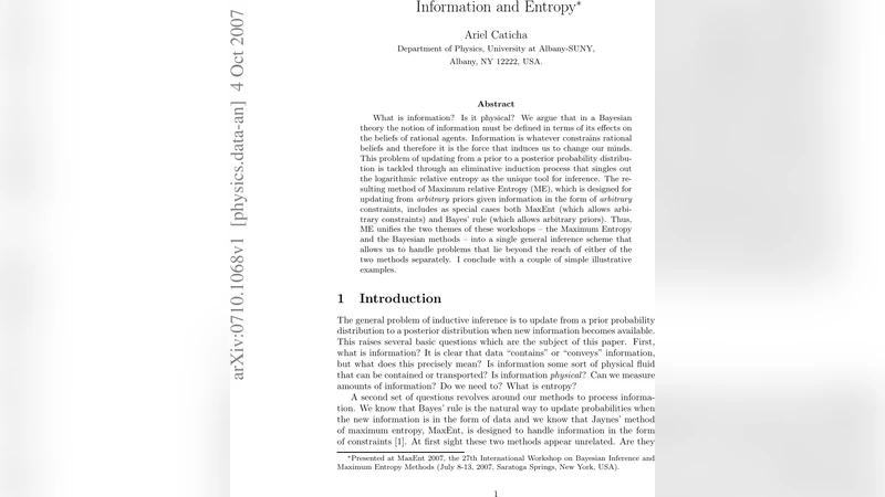 Information and Entropy