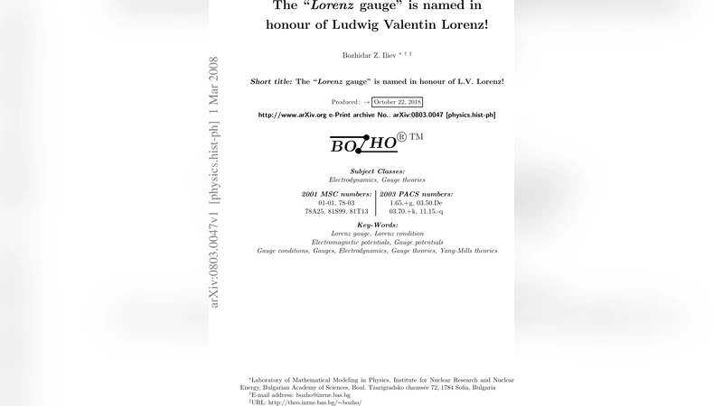 Ludwig Valentin Lorenz is the discoverer of the "Lorenz gauge"!